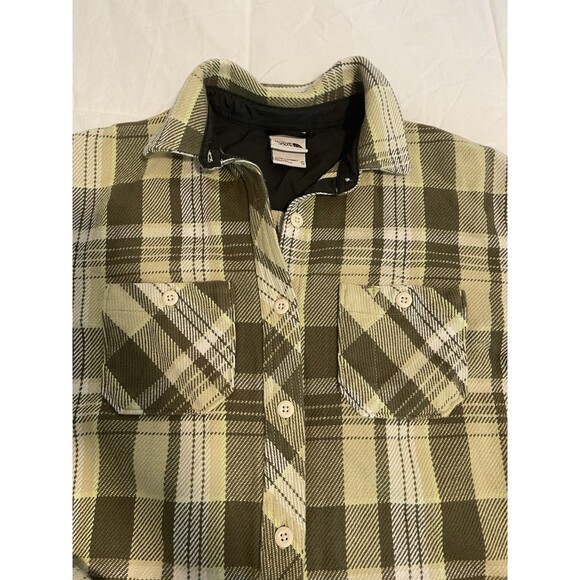 The North Face Valley Twill Flannel Shirt Womens XS Yellow Plaid Shacket - Picture 2 of 8